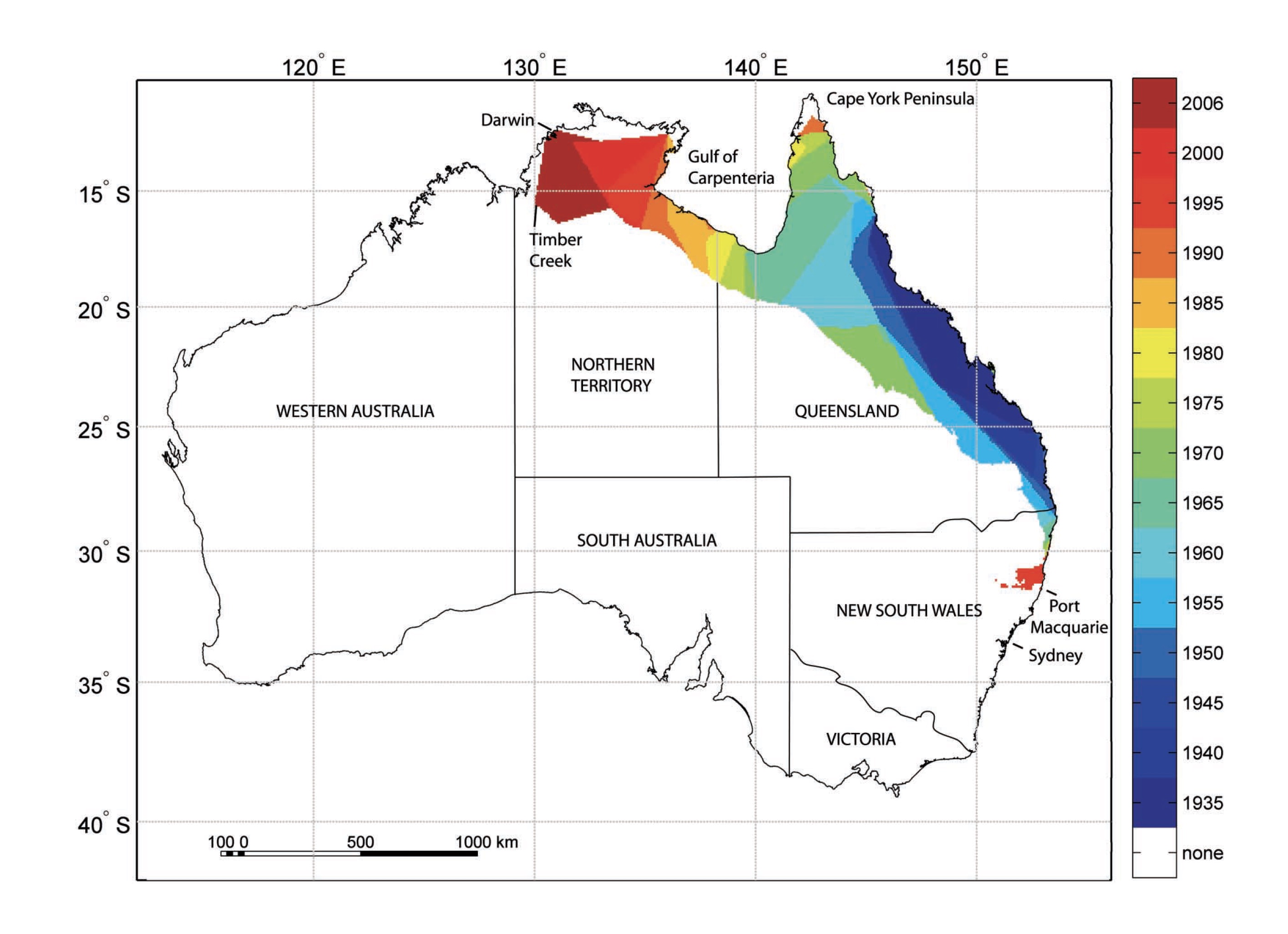 Cane Toad Invasive Map